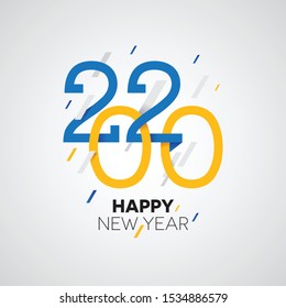 2020 happy new year poster design concept, modern minimalist new year event poster
