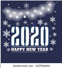 2020 Happy New Year Scoreboard isolated icon. Winter holiday decorative vector flip symbol for celebration, decoration, illustration, web, calendar, design.