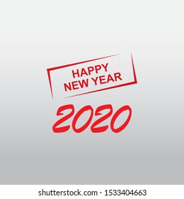 2020 Happy New Year text design. Holiday banner, poster, greeting card or invitation template. Vector illustration