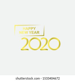 2020 Happy New Year text design. Holiday banner, poster, greeting card or invitation template. Vector illustration
