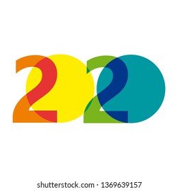 2020, happy new year. Vector creative number