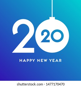 2020 Happy New Year vector concept for web and graphic design. Calendar cover or brochure. Eps 10