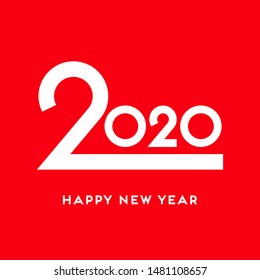 2020 Happy New Year vector design. Flat modern illustration. Eps 10