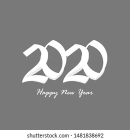2020 happy new year vector isolated on grey background. New year and christmas backgrounds