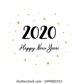 2020 Happy New Year Vector Greeting Card. Eps 10