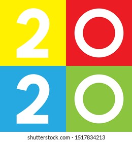 2020, happy new year. Vector creative number
