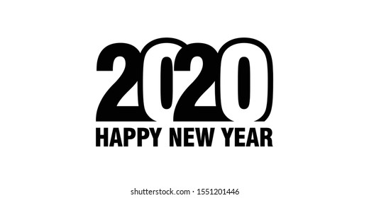 2020 Happy New Year Vector Logo.