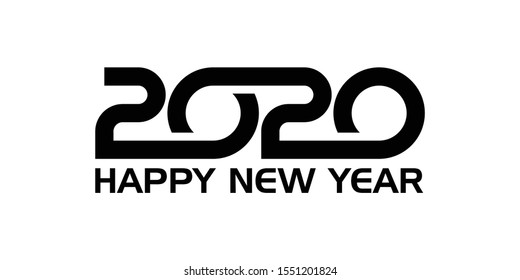 2020 Happy New Year Vector Logo.