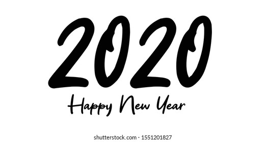 2020 Happy New Year Vector Logo.
