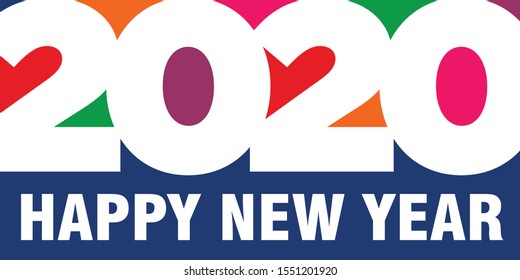 2020 Happy New Year Vector Logo.