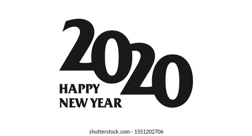 2020 Happy New Year Vector Logo.