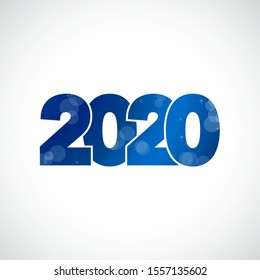 2020, happy new year. Vector creative number with blue sky and stars