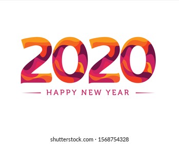 2020 happy new year vector colorful for your seasonal holidays flyers, calendar, greetings and invitations, Vector illustration.
