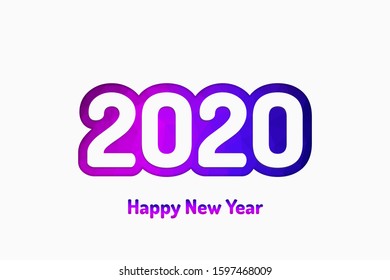 2020 Happy New Year Vector Abstract Triangles Modern Design For Banner, Gift Card, Brochure, Flyer. 2020 Christmas Vector Design. Vibrant 2020 New Year Concept. Vector Illustration
