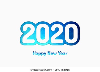 2020 Happy New Year Vector Abstract Triangles Modern Design For Banner, Gift Card, Brochure, Flyer. 2020 Christmas Vector Design. Vibrant 2020 New Year Concept. Vector Illustration