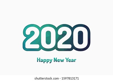 2020 Happy New Year Vector Abstract Triangles Modern Design For Banner, Gift Card, Brochure, Flyer. 2020 Christmas Vector Design. Vibrant 2020 New Year Concept. Vector Illustration