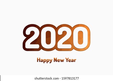 2020 Happy New Year Vector Abstract Triangles Modern Design For Banner, Gift Card, Brochure, Flyer. 2020 Christmas Vector Design. Vibrant 2020 New Year Concept. Vector Illustration