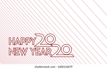 2020 Happy New Year white background template design. editable vector for social media post, banner, brochure, poster, social media story. solid background.
