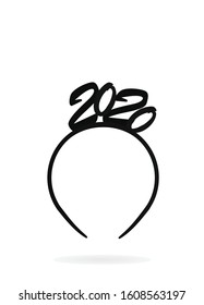 2020 hat headband. vector illustration