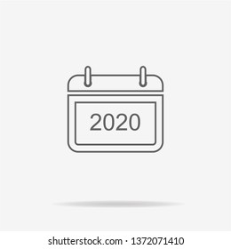 2020 icon. Vector concept illustration for design.
