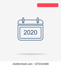 2020 icon. Vector concept illustration for design.