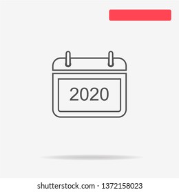 2020 icon. Vector concept illustration for design.