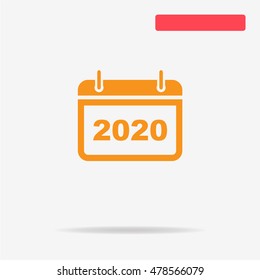 2020 icon. Vector concept illustration for design.