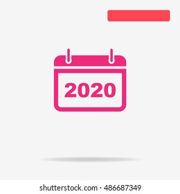 2020 icon. Vector concept illustration for design.