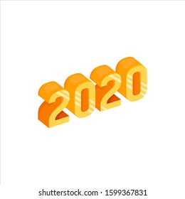 2020 Illustration Logo Vector. New Year 2020 Vector Design. Modern and Colorful Logo Design Vector Line.