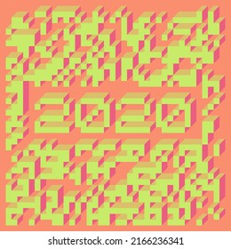 2020 Implementation of Edward Zajec “Il Cubo” from 1971. Essentially a Truchet tile set of 8 tiles and rules for placement art illustration