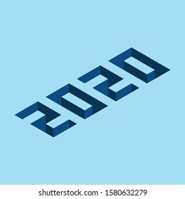 2020 isometric design using Pantone of 2020