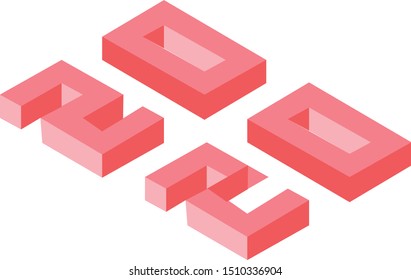 2020 isometric vector illustration abstract
