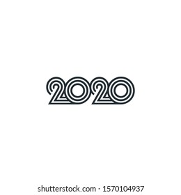 2020 lettering vector with numbers