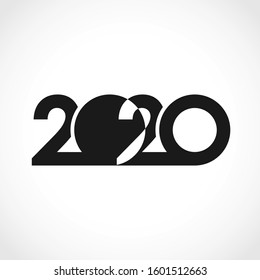 2020 logo. Abstract isolated graphic web design template. Creative idea, black number, white background
