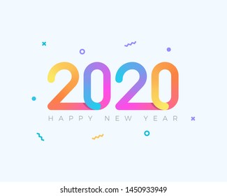 2020 Logo Graphics for New year celebration banners, poster, ads, wishes in vector isolated background - Vector