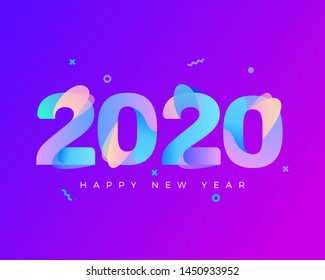 2020 Logo Graphics for New year celebration banners, poster, ads, wishes in vector isolated background - Vector