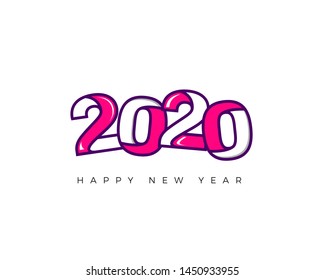 2020 Logo Graphics for New year celebration banners, poster, ads, wishes in vector isolated background - Vector