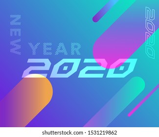 2020 Logo Graphics for New year celebration banners, poster, ads, wishes in vector isolated background 