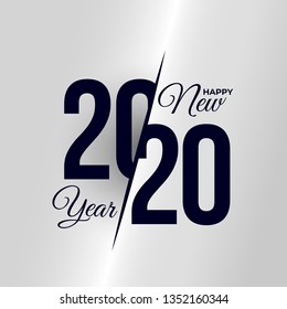 2020 Logo Happy New Year. Set Of Celebration Text Graphics. Cover Of Business Diary For With Wishes. Brochure Design Template, Poster, Card, Banner. Vector Illustration. Isolated On White Background.