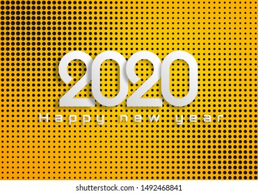 2020 Logo Happy New Year. Geometric banners. Vector illustration.