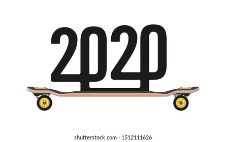 2020 logo icon with longboard