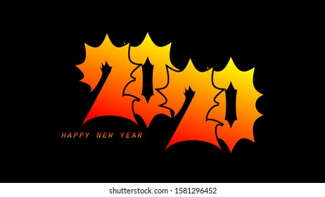 2020 Logo Modern Design - 2020 Happy New Year Wallpaper - 2020 Monochrome Logo With Gradient Colorful