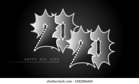 2020 Logo Modern Design With Star Snow Shadow - 2020 Star Snow And Silver Gradient Colorful
