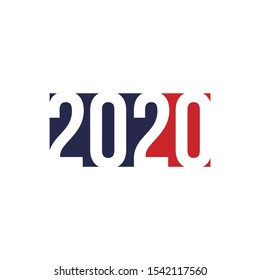 2020 logo symbol red and blue