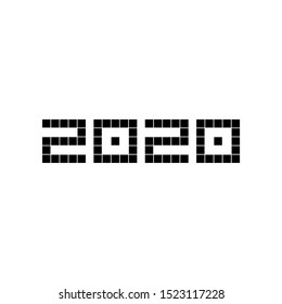  2020 logo text design. Cover of business diary for 2020 with wishes. Brochure design template, card, banner. Vector illustration. Isolated on white background.
