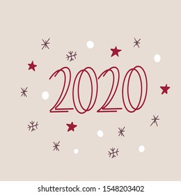 2020 logo text design. Cover of business diary for 2020. Brochure design template, card, banner. Vector illustration. Isolated New Year 2020 logo text design.