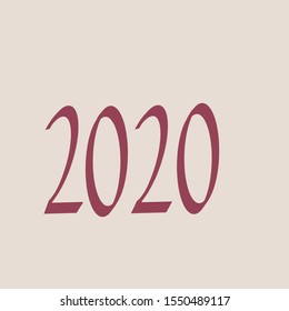 2020 logo text design. Cover of business diary for 2020. Brochure design template, card, banner. Vector illustration. Isolated New Year 2020 logo text design.