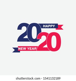 2020 logo text design Happy New Year vector illustration