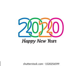 2020 logo text design template