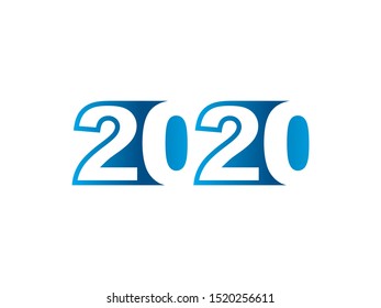 2020 logo text design template